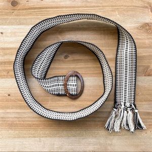 Vintage Style Woven Coconut Ring Loop Belt Boho